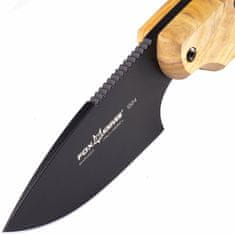 Fox Knives 1504 OL FOX EUROPEAN HUNTER lovecký nůž 8,5 cm, černá, olivové dřevo, kožené pouzdro