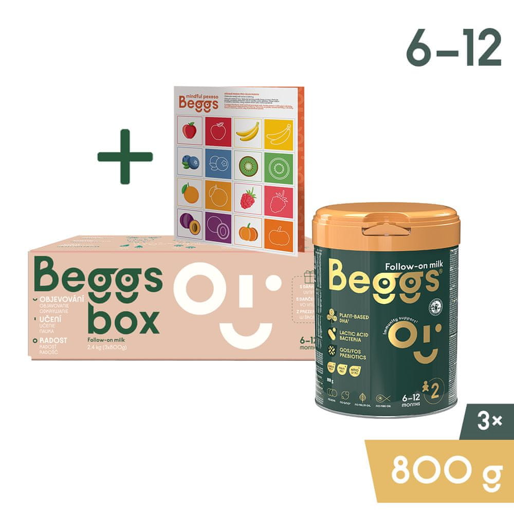 Beggs 2 pokračovací mléko 2,4 kg (3x800 g), box+ pexeso