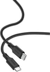 Yenkee kabel YCU C115 BK SILIC USB-C, 1.5m, černá