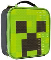 CurePink Taška - box na svačinu Minecraft: Creeper (24 x 23 x 9 cm)