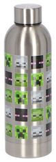 CurePink Nerezová láhev na pití Minecraft: Green Mob Heads (objem 500 ml)