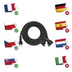 Emos Venkovní prodlužovací kabel 10 m / 2 zásuvky / černý / guma / 230 V / 1,5 mm2