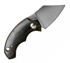 Fox Knives FX-519 ZW BB DRAGO "PIEMONTES" kapesní nůž 4,5 cm, dřevo Ziricote, kožené pouzdro
