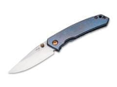 Böker Plus 01BO494 Canoe kapesní nůž 6,8 cm, Stonewash, modrá, titan, spona