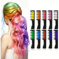 Mormark Kartáč na vlasy a Barvy na vlasy, Hřeben na vlasy pro barvení vlasů (sada 10 barev) | CHROMAHAIR