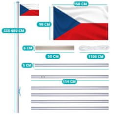 Timeless Tools Vlajka se stožárem 90*150cm s českou vlajkou