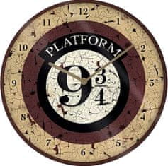 CurePink Nástěnné hodiny Harry Potter: Nástupiště 9 3/4 (průměr 25 cm)