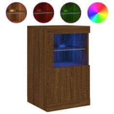 Vidaxl Odkládací skříňka s LED osvětlením hnědý dub kompozitní dřevo
