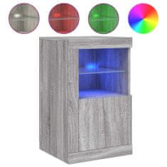 Vidaxl Odkládací skříňka s LED osvětlením šedá sonoma kompozitní dřevo