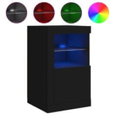 Vidaxl Odkládací skříňka s LED osvětlením černá kompozitní dřevo