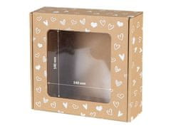 sarcia.eu Čtvercová poštovní krabice s okénkem, dárková krabice s bílým potiskem srdce 20x20x5 cm x2