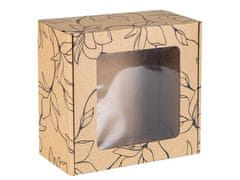 sarcia.eu Obdélníková poštovní krabice s okénkem, dárková krabice s potiskem černých květin 20x20x10 cm x10