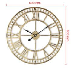 MPM QUALITY Designové kovové hodiny Vintage Glamorous II, zlatá