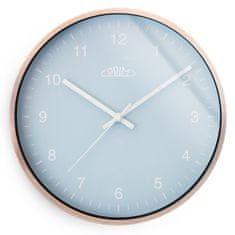 Nástěnné kovové hodiny Matt Gloss, zlatá/světle modrá