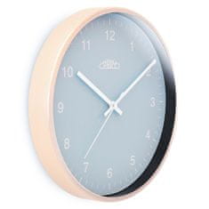 Nástěnné kovové hodiny Matt Gloss, zlatá/světle modrá