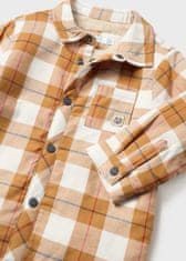 MAYORAL chlapecká košile hnědá, kostkovaná s dlouhým rukávem, zapínání na patentky Velikost: 12m/80cm