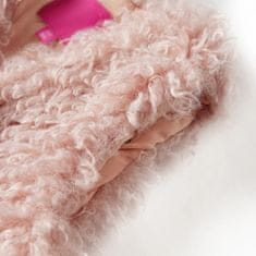 Vidaxl Dětská vesta umělá kožešina světle růžová 92