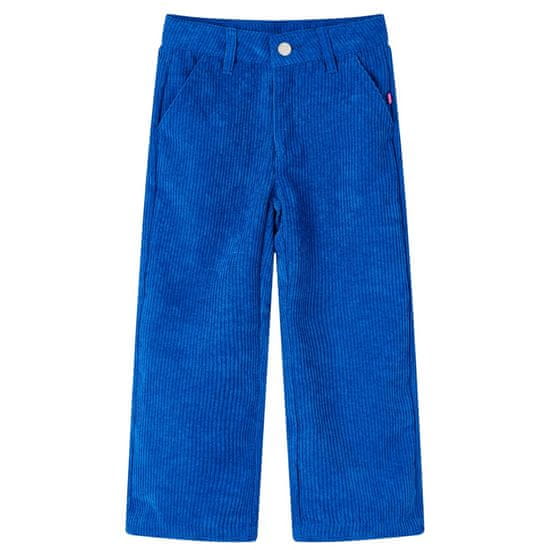 shumee Dětské manšestrové kalhoty kobaltově modré 128