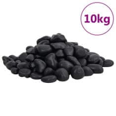 Greatstore Leštěné oblázky 10 kg černé 2–5 cm