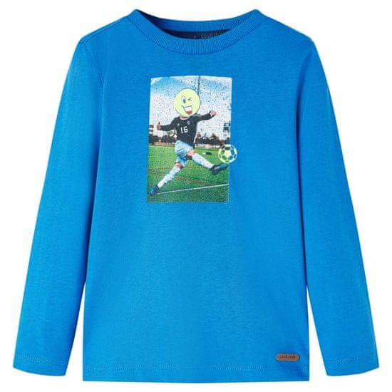 shumee Dětské tričko s dlouhým rukávem Fotbalista kobaltově modré 92