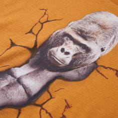 Greatstore Dětské tričko s dlouhým rukávem Gorila tmavě okrové 92