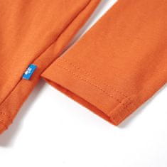 Vidaxl Dětské tričko s dlouhým rukávem Letadla tmavě oranžové 116