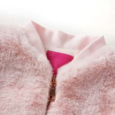 Vidaxl Dětská bunda umělý kožíšek jemně růžová 116