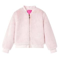 Vidaxl Dětská bunda umělý kožíšek jemně růžová 104