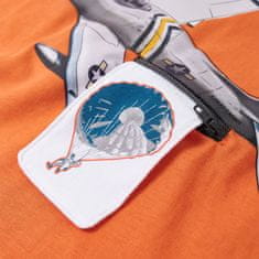 Vidaxl Dětské tričko s dlouhým rukávem Letadla tmavě oranžové 104