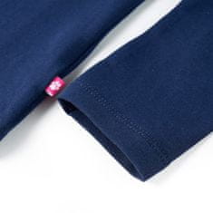 Vidaxl Dětské tričko s dlouhým rukávem potisk zvířat námořnicky modré 116