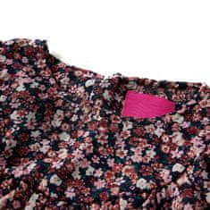 Greatstore Dětská košile s dlouhým rukávem květinový potisk tmavě růžová 116
