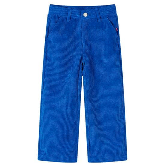 Greatstore Dětské manšestrové kalhoty kobaltově modré 104