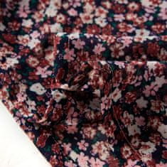 Vidaxl Dětská košile s dlouhým rukávem květinový potisk tmavě růžová 116