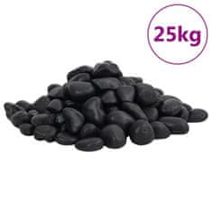 Greatstore Leštěné oblázky 25 kg černé 2–5 cm