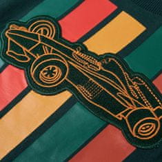 Vidaxl Dětské tričko s dlouhým rukávem Závodní auto tmavě zelené 92
