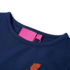 Vidaxl Dětské tričko s dlouhým rukávem Veverka námořnicky modré 104
