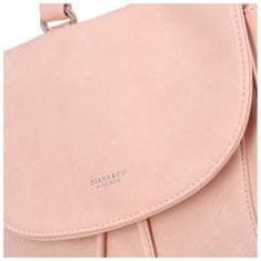 DIANA & CO Městský dámský koženkový batoh s přední kapsou Ovida, růžová