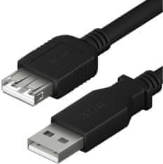 Yenkee kabel YCU 014 BK USB-A - USB-A M/F, prodlužovací, USB 2.0, 1.5m, černá