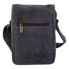 Always Wild Pánská kožená crossbody taška Salvar, černá