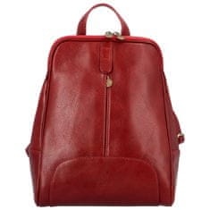 Delami Vera Pelle Luxusní dámský kožený batoh Robin, červená