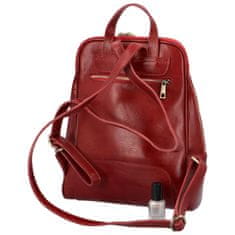Delami Vera Pelle Luxusní dámský kožený batoh Robin, červená