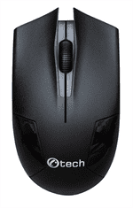 Myš C-TECH WLM-08, černá, bezdrátová, 1200DPI, 3 tlačítka, USB nano receiver