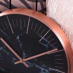 MPM QUALITY Designové kovové hodiny Stone Rose, černá/zlatá