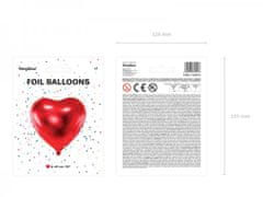 Paris Dekorace Foliový balónek srdce, červený 61 cm
