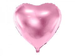 Paris Dekorace Foliový balónek srdce, světle růžové 61 cm