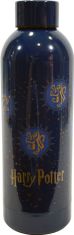CurePink Nerezová láhev na pití Harry Potter: Zlaté logo a nápis (objem 500 ml)