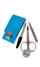 Alpen Premana Kapesní manikúrní sada, kožené pouzdro, 3 ks poniklovaných nástrojů, modrá