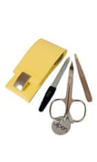 Alpen Premana Kapesní manikúrní sada, kožené pouzdro, 3 ks poniklovaných nástrojů, žlutá