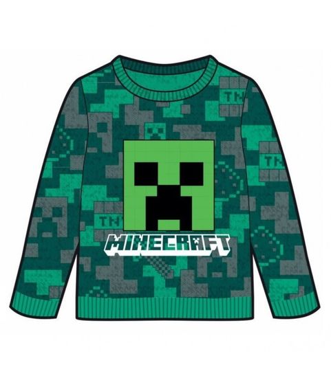 Fashion UK Dětský svetr Minecraft Greencreeper 140 cm