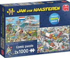 Jumbo Puzzle JvH Dopravní chaos a Letadlem i lodí 2x1000 dílků